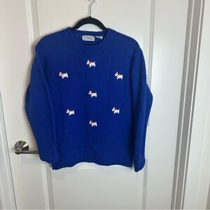 Le Moda vintage Scottish dog knit sweater white dog